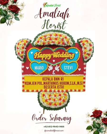 Papan Bunga Pernikahan Saptorenggo